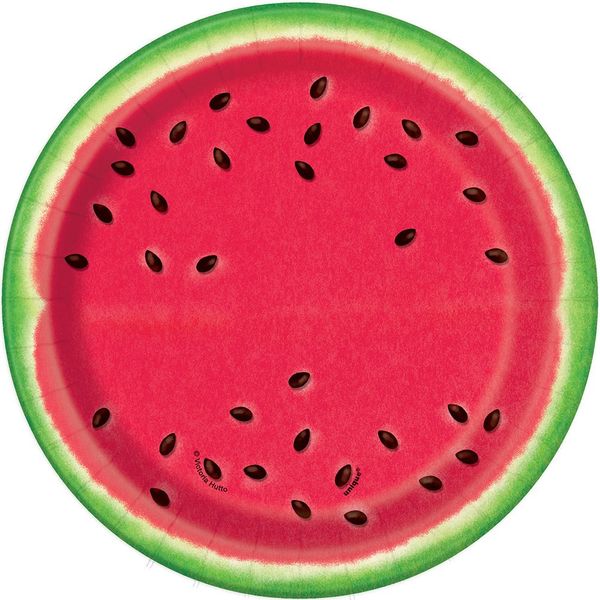 Unique Party 51544 - 18cm Summer Watermelon Party Plates, Pack of 8