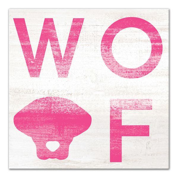 Creative Products Woof Distressed Pink 16 x 16 Canvas Wall Art