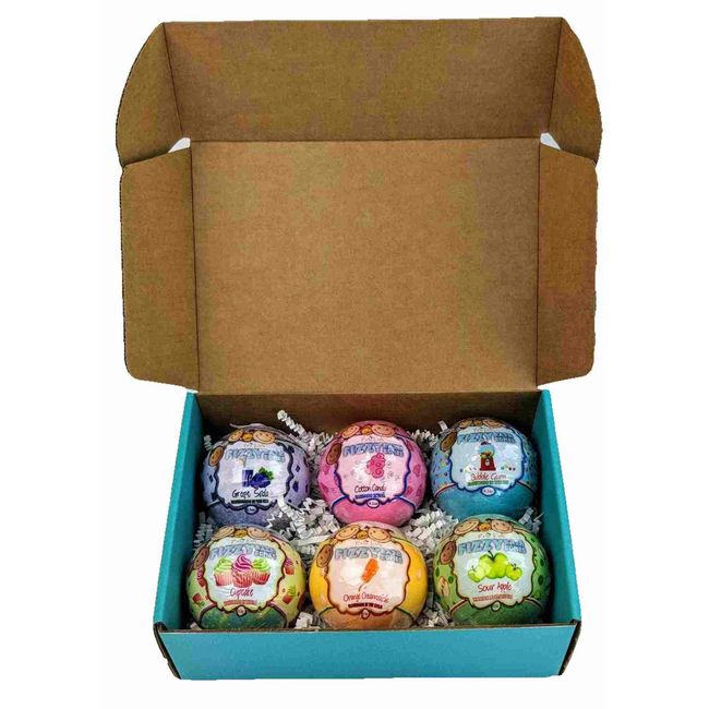 Bela Premium Kids Fizzy Bath Bombs, Assorted Box of 6