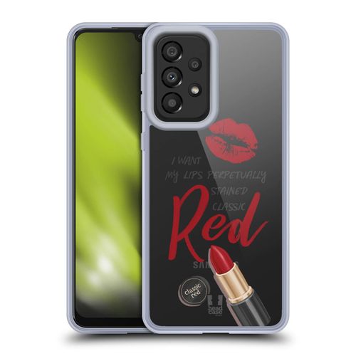 Head Case Designs Red Lipstick Makeup Obsession Gel Case [Military Grade Protection] Compatible with Galaxy A33 5G (2022)