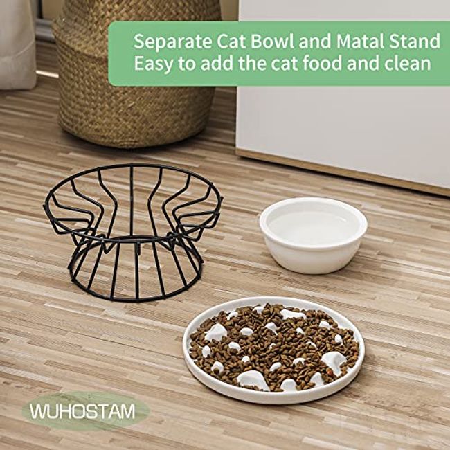 Raised Slow-feeder Cat Bowl 