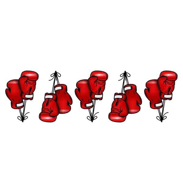 Set of 5 Boxing Gloves Temporary Tattoo Waterproof Fighter