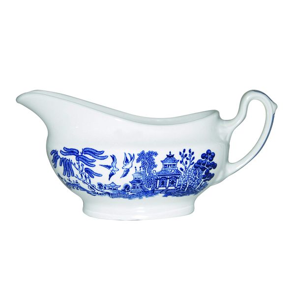 Churchill BLU Willow Georgian Gravy Boat 340ML, Ceramic, Multi-Colour, 20 x 8.5 x 8 cm