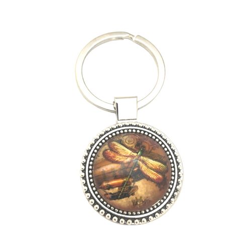 Steampunk Dragonfly Keychain Charm for Handbags Key Fob