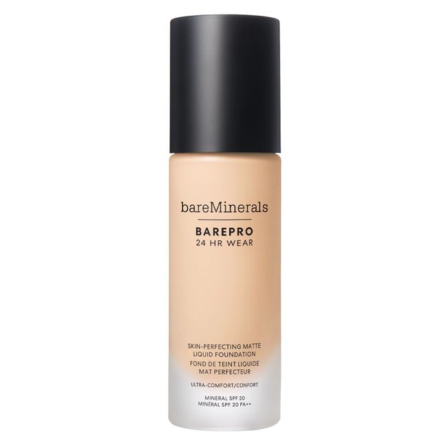 bareMinerals Barepro 24HR Wear Matte Liquid Foundation Mineral SPF 20, Full Coverage Matte Finish, Breathable Makeup for Face, Vegan