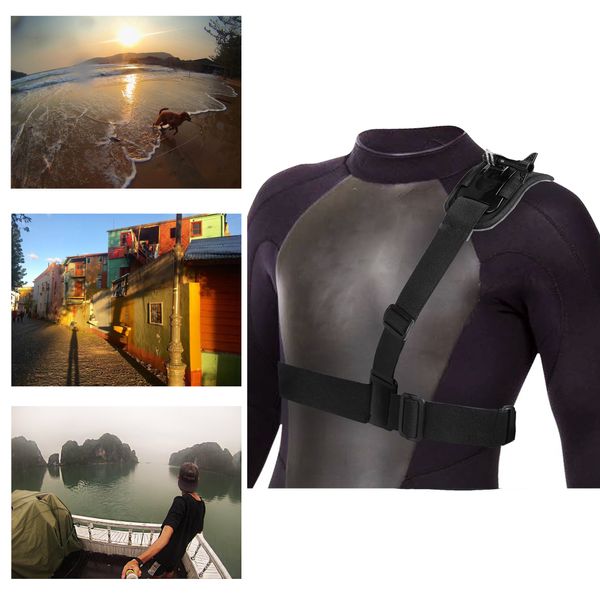 Navitech Adjustable Elastic shoulder Strap Harness Compatible With The Kitvision Escape 4KW