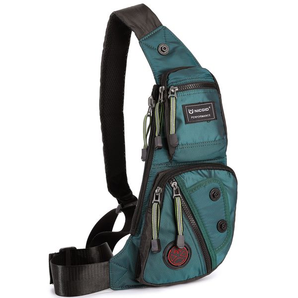 Nicgid Sling Bag Chest Shoulder Backpack Fanny Pack Crossbody Bags for Men(Dark green)