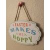 Happy Easter Hanging Wall Decor Signs Set of 2, Easter Makes Me Hoppy