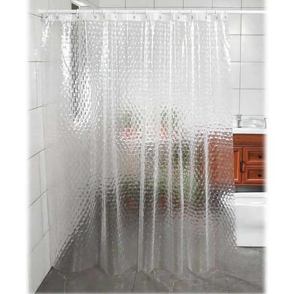 STARRY life Shower Curtain, Transparent, Vinyl Curtain, 120 x 180, Bath Curtain, Unit Bathroom, Room Divider, Northern Europe, Clear, Clean, Includes Hooks, Easy Installation, STARRY life (120 x 180)