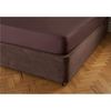 Divan Bed Base Wrap Valance in Double Bed Size in Linen Beige 19" Deep