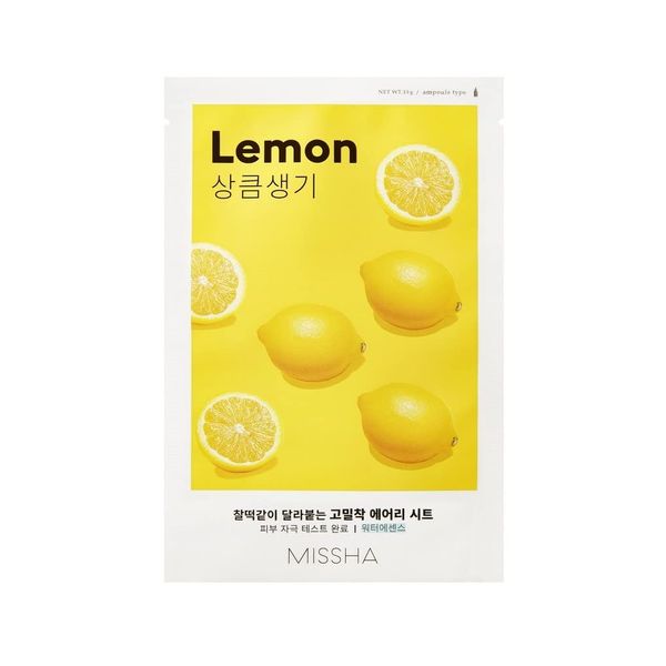 MISSHA Limone Lemon Sheet Mask anti-aging, aufhellend, erfrischend, feuchtigkeitsspendend Tuchmaske Korean Kosmetik kbeauty set 4 pcs