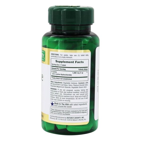 Nature's Bounty L-Lysine, 1000mg, 60 Tablets