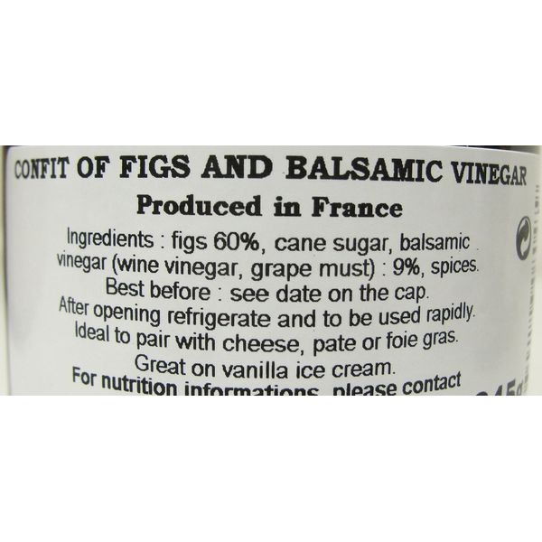 Confit of Figs and Balsamic Vinegar 7.35 oz French import by l'Epicurien, Six