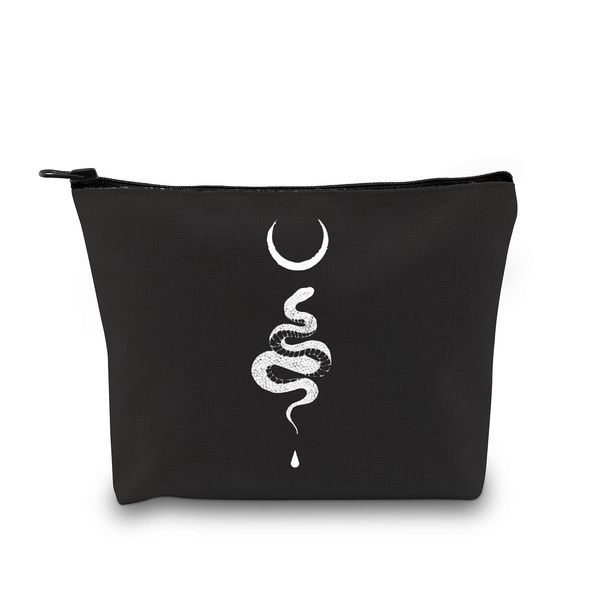 35. Occult Gothic Moon Snake Grunge Satan Devil Black Witch Zipper Pouch Tarot Cards Bag (Moon Snake Bag EU)