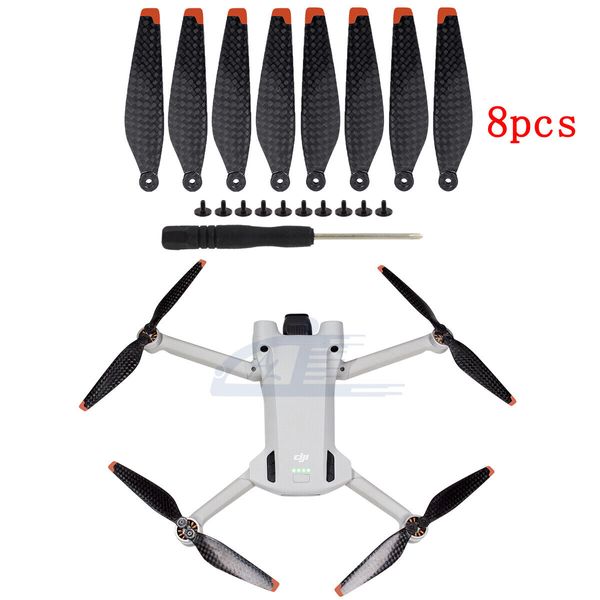 For DJI Mini 4 Pro / Mini 3 Pro Carbon Fiber Propellers Blades Low Noise 8pcs