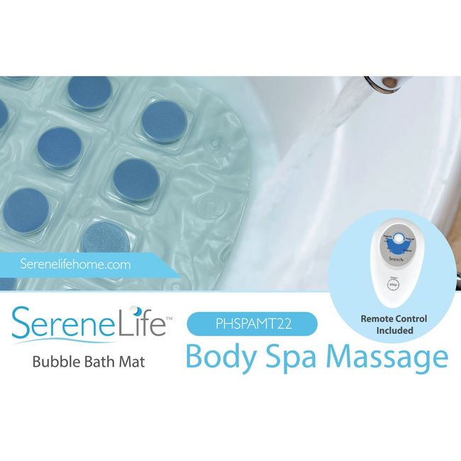 SereneLife Bath Tub Bubble Body Massage Spa Mat with Built-In