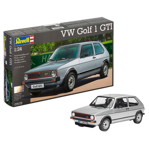 Revell Ag (Germany) RV07072 Revell Modellbausatz Auto 1:24 - Volkswagen VW Golf 1 GTI im Maßstab 1:24, Level 4, originalgetreue Nachbildung mit vielen Details, 07072, Silber