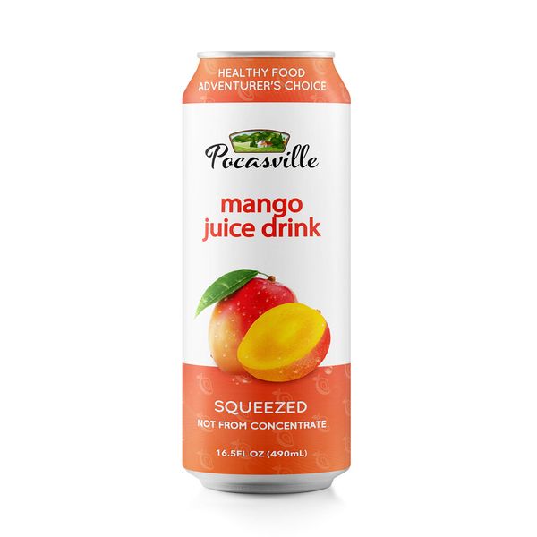 Pocasville Fruit Juices 16.5 Fluid Ounce (Pack of 12) (Mango)