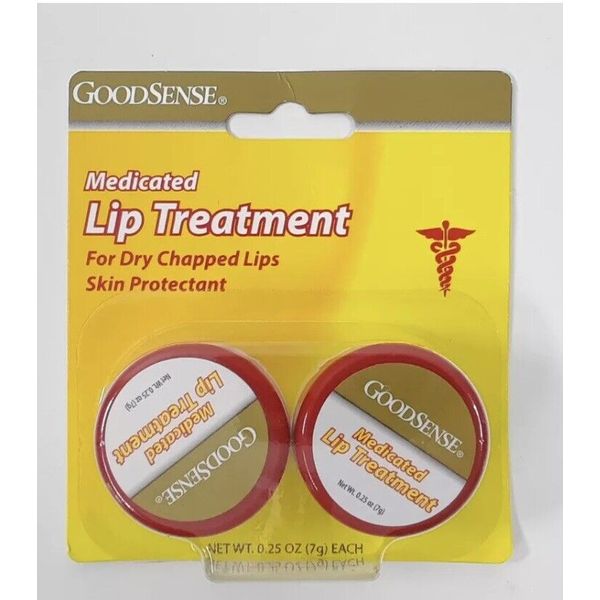 2-Pack GoodSense Medicated Lip Treatment for Dry Chapped Lips (0.25 oz Each) FS