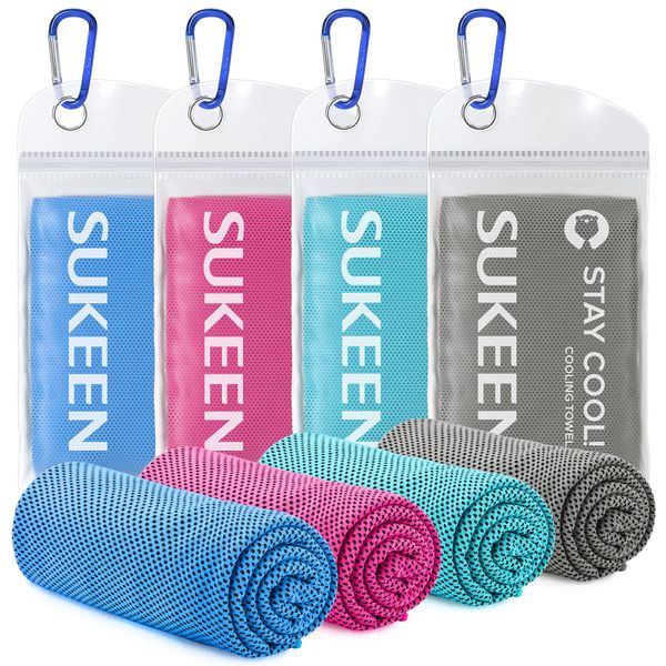 Sukeen Cooling Towel,Instant Evaporative Cooling for Sports,Yoga,Golf,Gym,Neck,Workout and More(40”x 12”)