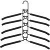 Multi-Layer Clothes Hanger Heavy-Duty Stainless-Steel 5in1 Space Saving 2 Hooks