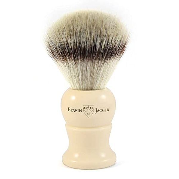 Edwin Jagger Ivory Shaving Brush (Synthetic Silver Tip)