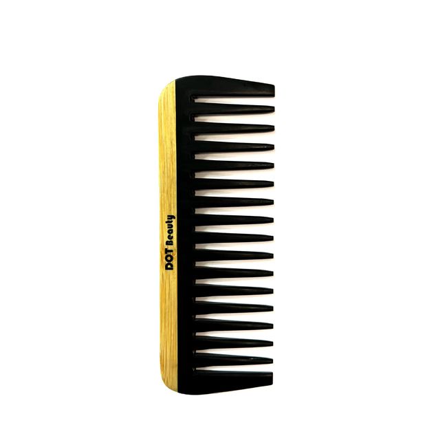 DOT Beauty Handmade Wooden Hair Comb – The Bamboo Wood Hair Comb - Eco Friendly Zero Waste Bamboo - Anti-Static Scent Natural Hair Wooden Combs-Ultra Wide Tooth Hair Comb 14.7 X 5.4 Cm.