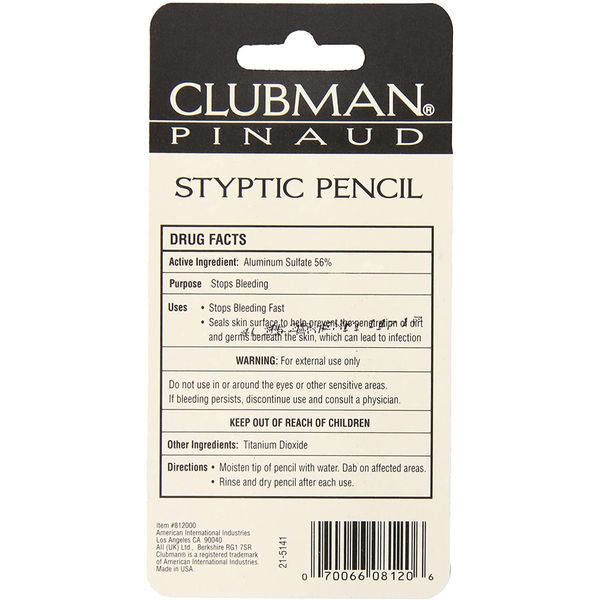 Clubman Styptic Pencil Travel Size - 0.25 oz, Pack of 2