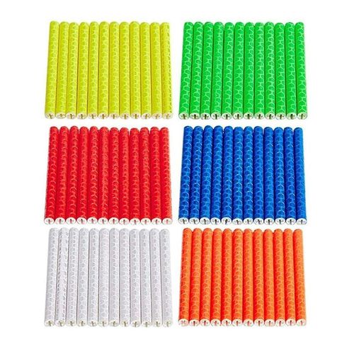 Rurumi Bicycle Wheel Spoke Mount Reflector, Set of 72, Reflective Clips, Easy Installation, Wheelchair (6 Colors Mixed)