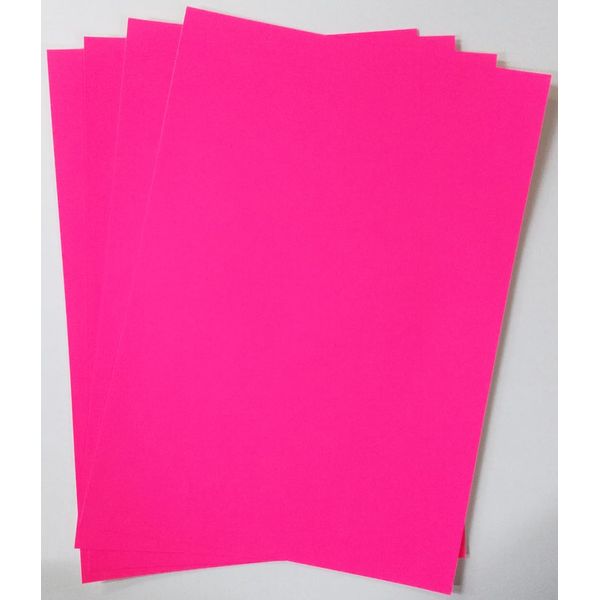 Fluorescent Pink Fluorescent Sheet, Approx. A4 Size, Number of Sheets, 5 Sheets