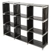 3 Tier Storage Cube Closet Organizer Shelf 9 Cube Cabinet Bookcase Storage Black