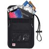 RFID Blocking Stash Neck Wallet, Travel Pouch Passport Holder for Women Men - Black