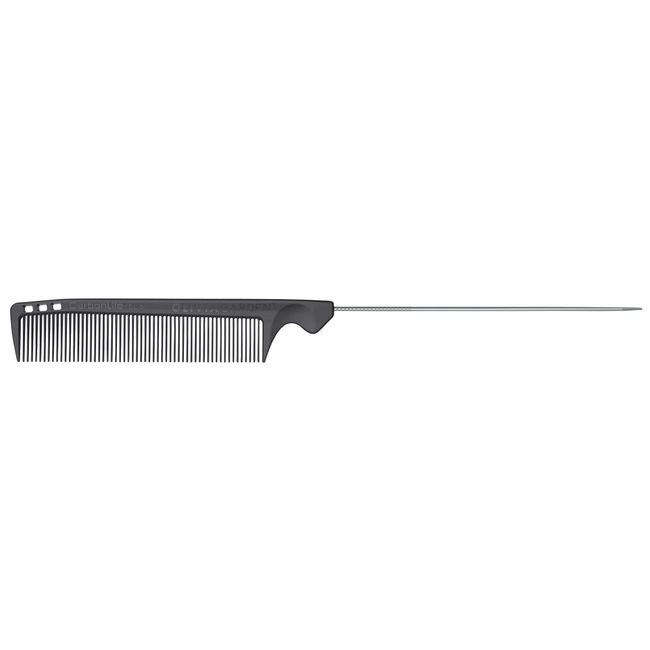 Olivia Garden CarbonLite Metal Tail Comb made of strong carbon, ultra-light, hight heat resistant, durable and anti-static