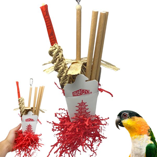 Bonka Bird Toys 2336 Chopsticks Medium Foraging Chew Shred Parrot Cage Toy Pet, African Grey, Pionus, Conures, and Similar Breed Sizes