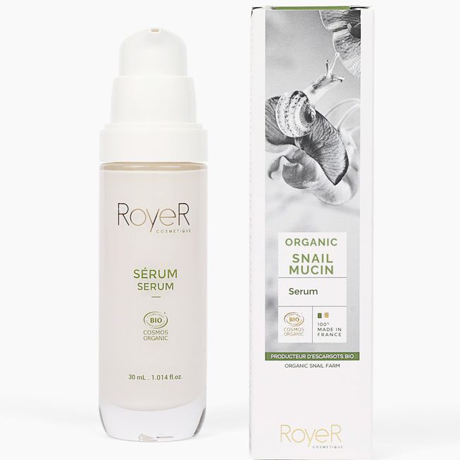 100% Pure Organic Snail Mucin Serum by RoyeR Cosmetique -Made in France - Luxury Beauty Serum & Skin Repair Serum, 1 Oz.