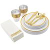 175pcs Disposable Dinnerware Set Gold Plastic Plates for Wedding Birthday Party
