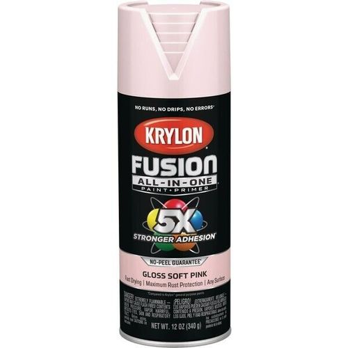 12-Krylon Fusion All-In-One Gloss Spray Paint & Primer, Pink Blush K02717007