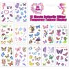Wendergo 12 Sheets Butterfly Kids Tattoos, Temporary Butterfly Stickers, Glitter Tattoos for Girls Children Birthday Party Carnival Makeup Party Bag Fillers