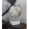 Deco 79 Marble Globe with Marble Base, 6" x 5" x 9", White