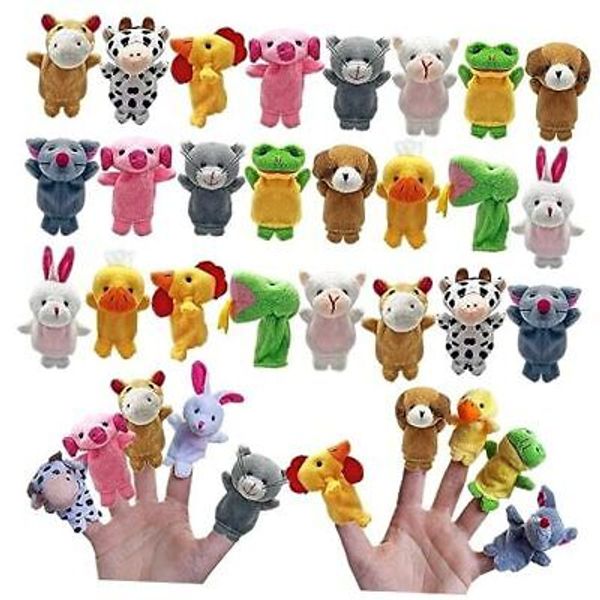 24 PCS Finger Puppets Set Mini Stuffed Animals Finger Puppet Toys Farm Animal