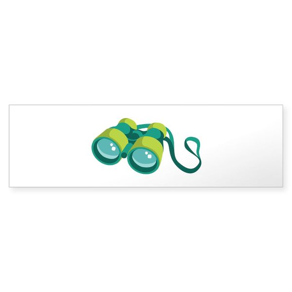 CafePress Binoculars Bumper Sticker 10"x3" Rectangle Bumper Sticker Car Decal (10 Pack)