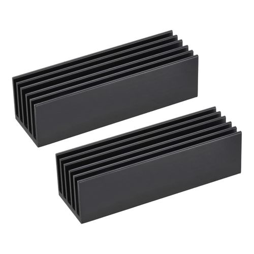 MECCANIXITY 2 Pack M.2 SSD Heatsink Cooler Alloy Aluminum Heat Sink Cooling Sink for PC, 70x22x20mm, Black