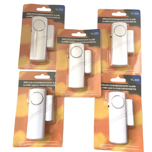 5-Wireless Security Sensors Door Window Entry Alarm Battery Operated NIP