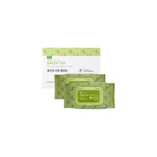 Tony Moly The Moist Green Tea No-Wash Cleansing Tissue Set, 100 sheets, 2 pieces, 100 sheets ×