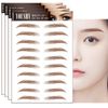 YOUSHY 4d6d Temporary Eyebrow Tattoos, Eyebrow Stickers, Art Makeup, 40 Pairs, Natural, Non-Fading, Waterproof, Durable, Dark Eyebrows, Cosmetic Stickers