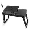 Foldable Laptop Table Tablet Desk Stand Bed Sofa Tray with USB LED & Cooling Fan