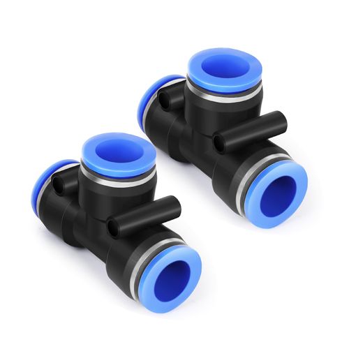 1/8 Inch OD Tee Plastic Push to Connect Fittings 3 Ways Tube Connect Push Fit, Push Lock PE-1/8, 10 PCS