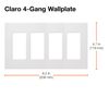 Lutron Claro Light Switch Cover Plate, 4 Gang Wallplate, for Decorator Light Switches, Rocker Light Switch Cover, Outlet Cover, Screwless Switch Plate Cover, Gloss, CW-4-BL, Black