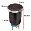 ESUPPORT 12V Car Vehicle Red LED Light Rear Fog Push Button Metal Toggle Switch Socket Plug Wire Latching 19mm Balck Shell