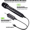 Wireless Supercardioid Dynamic Vocal Microphone Dual UHF Mic Handheld Rechargeab